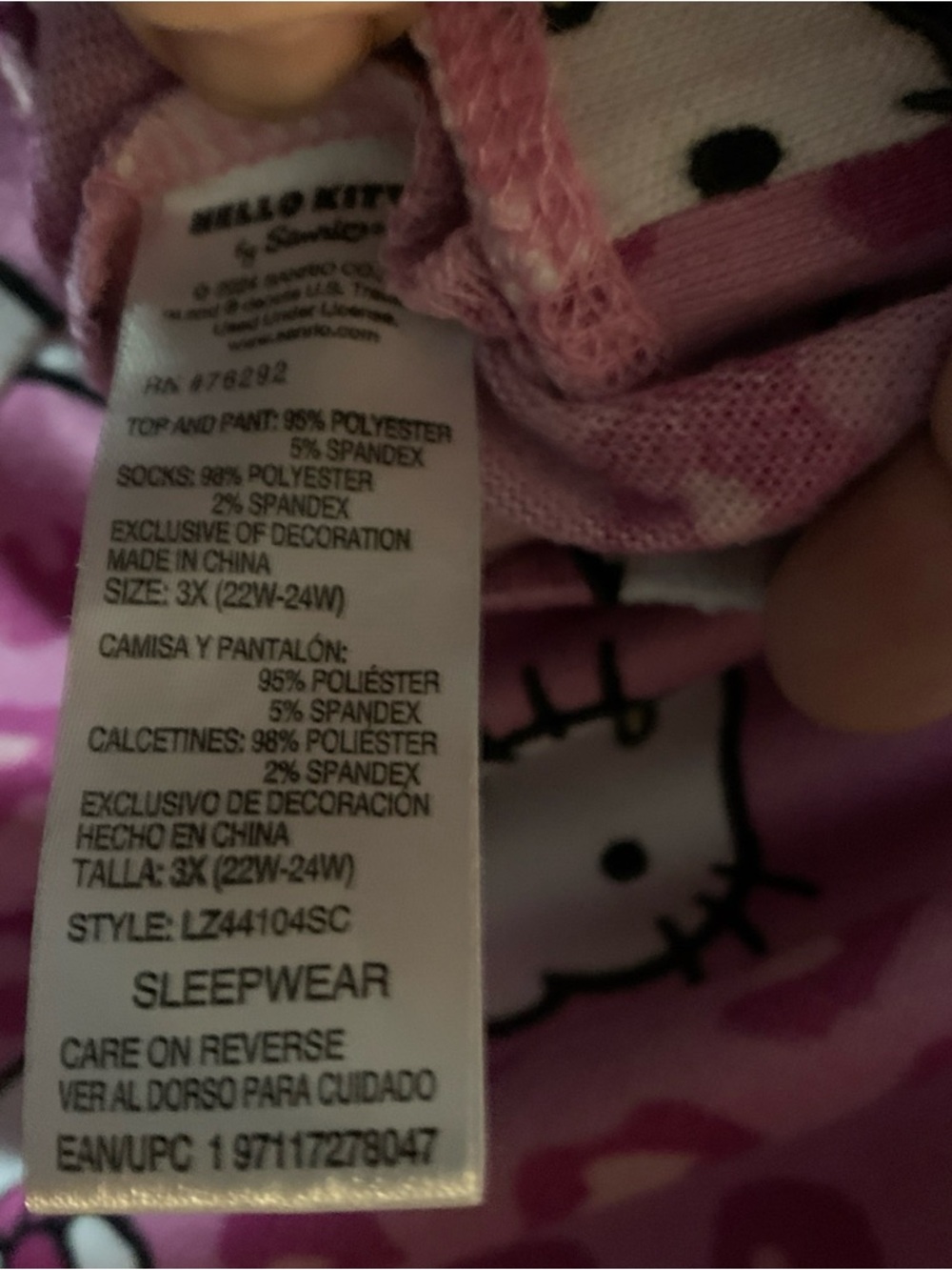 HELLO KITTY pajama set women 3X long Sleeve/leg - Picture 8 of 12